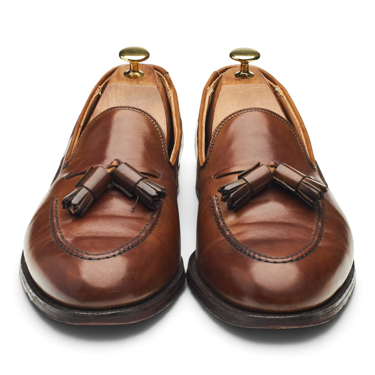 'Cavendish 2' Dark Brown Leather Tassel Loafers UK 9 E
