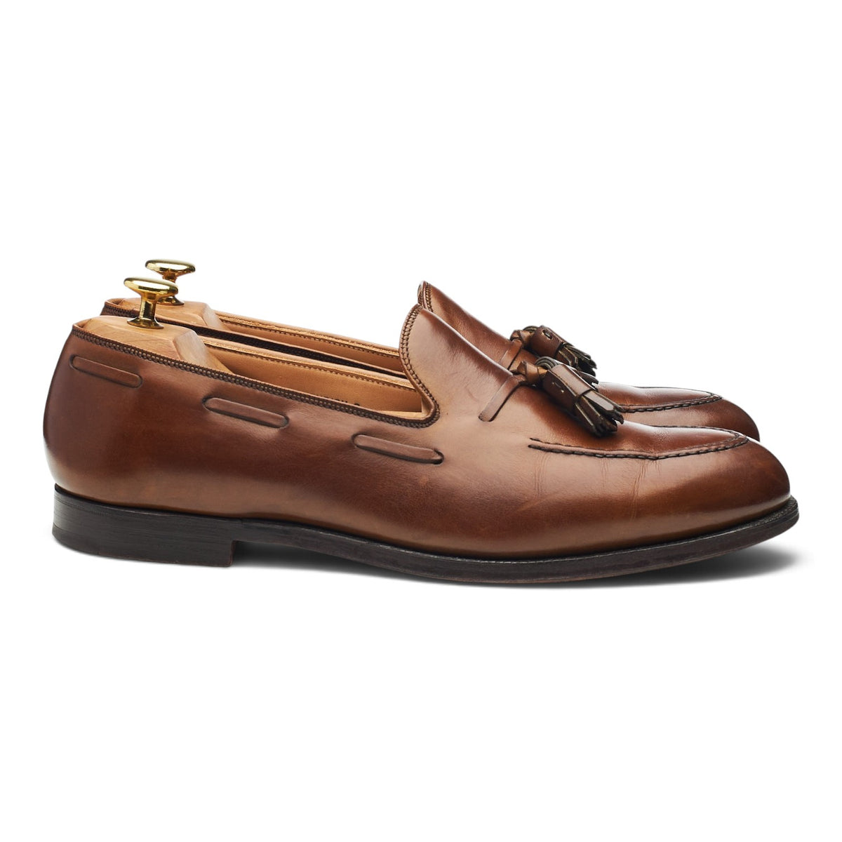 'Cavendish 2' Dark Brown Leather Tassel Loafers UK 9 E