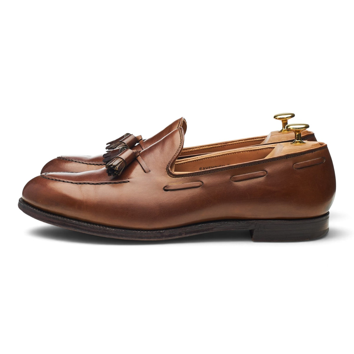 'Cavendish 2' Dark Brown Leather Tassel Loafers UK 9 E