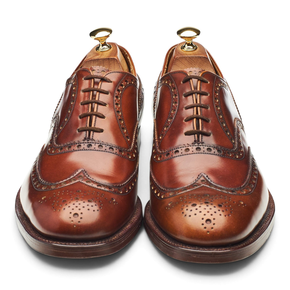 'Burwood' Tan Brown Leather Oxford Brogues UK 10 G