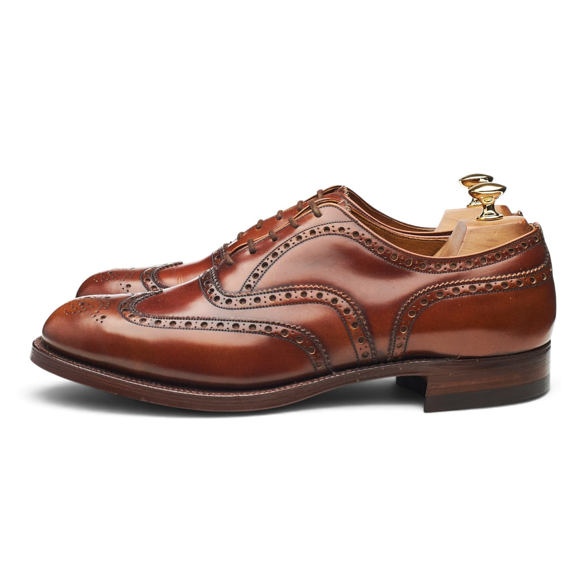'Burwood' Tan Brown Leather Oxford Brogues UK 10 G