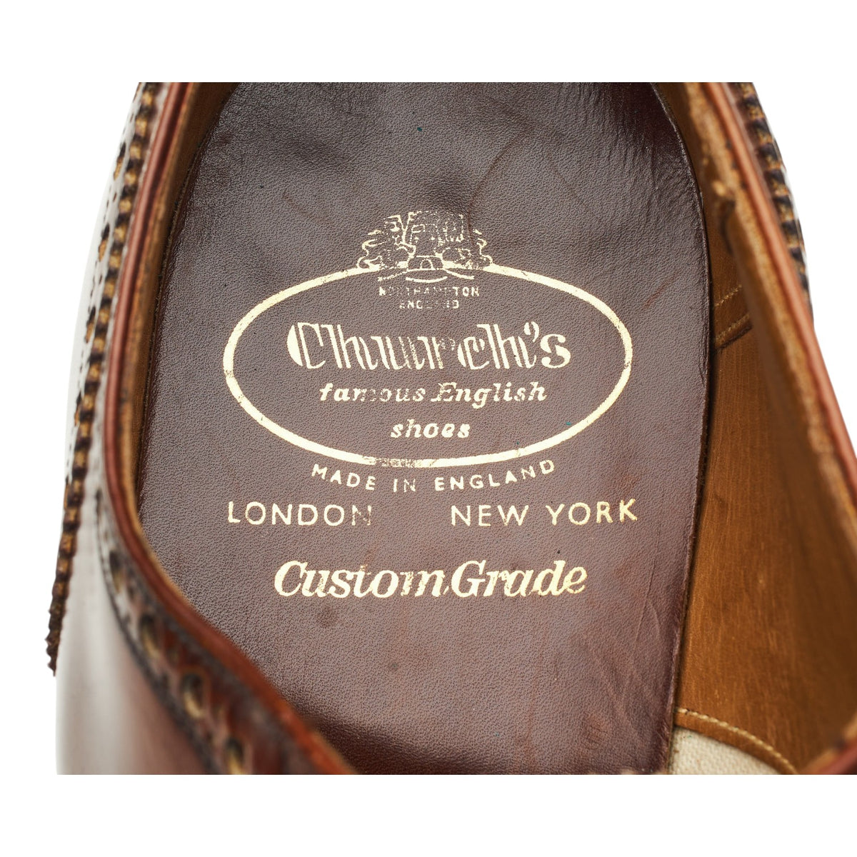 'Burwood' Tan Brown Leather Oxford Brogues UK 10 G