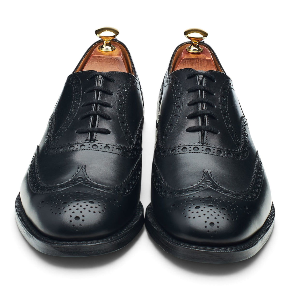 'Franklin' Black Leather Oxford Brogues UK 9 F