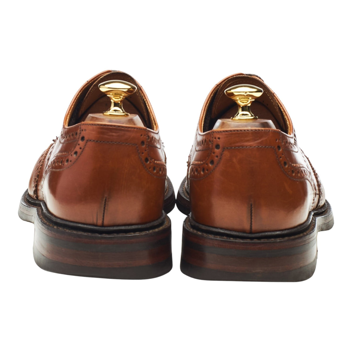 1880 'Chester' Tan Brown Leather Derby Brogues UK 10 F