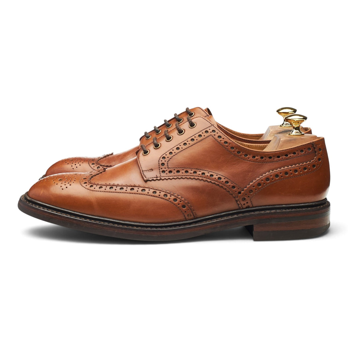 1880 'Chester' Tan Brown Leather Derby Brogues UK 10 F