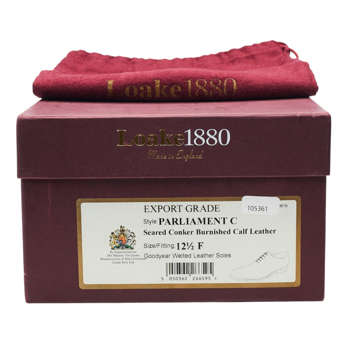 1880 Export Grade 'Parliament' Brown Leather Wholecut Oxford UK 12.5 F