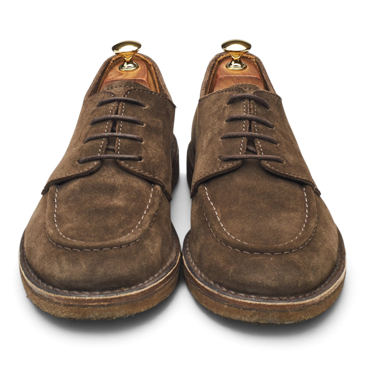 'Chard' Dark Brown Suede Apron Derby UK 9