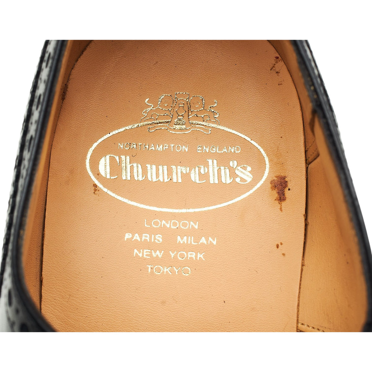 'Franklin' Black Leather Oxford Brogues UK 9 F