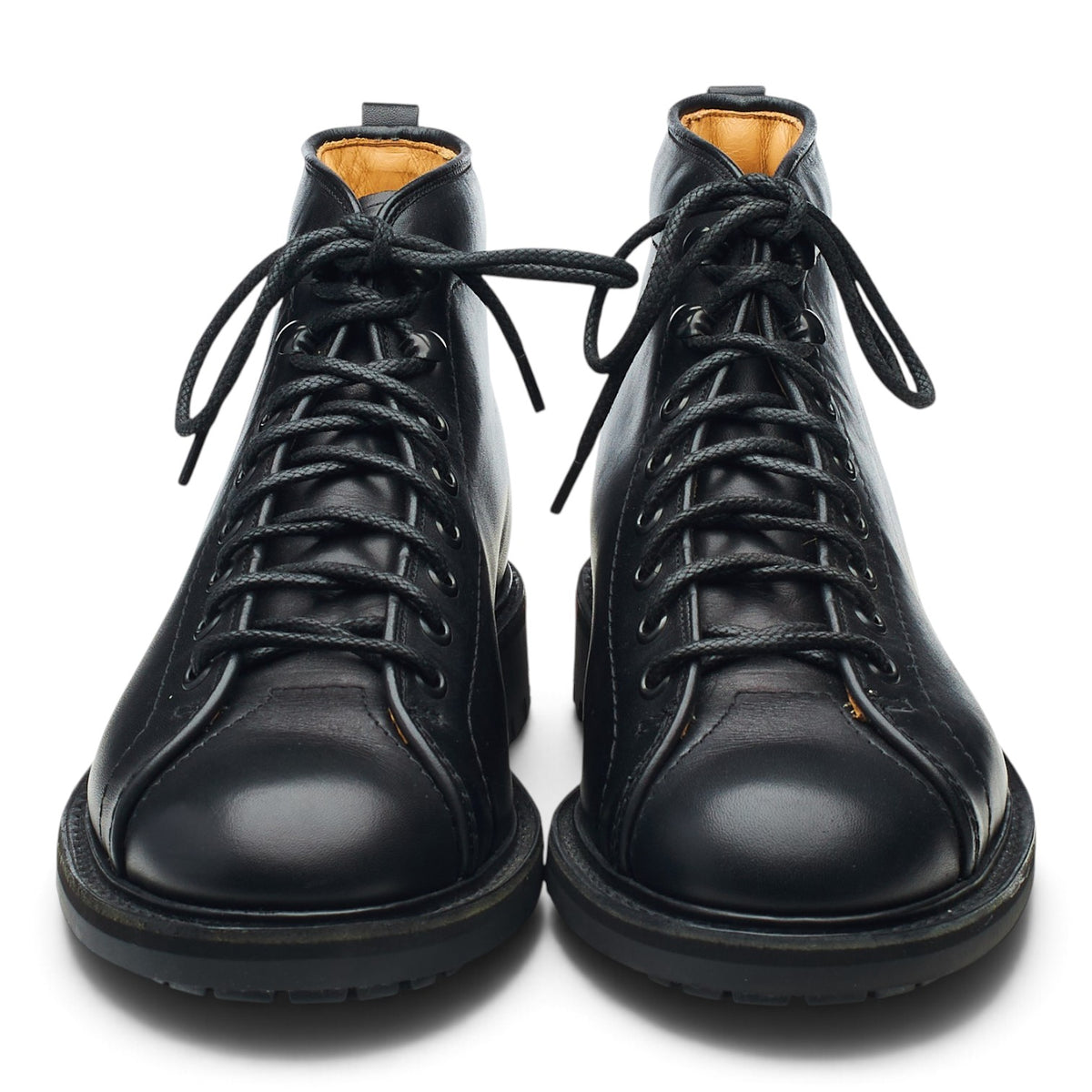 'Oake' Black Leather Monkey Boots UK 7 G