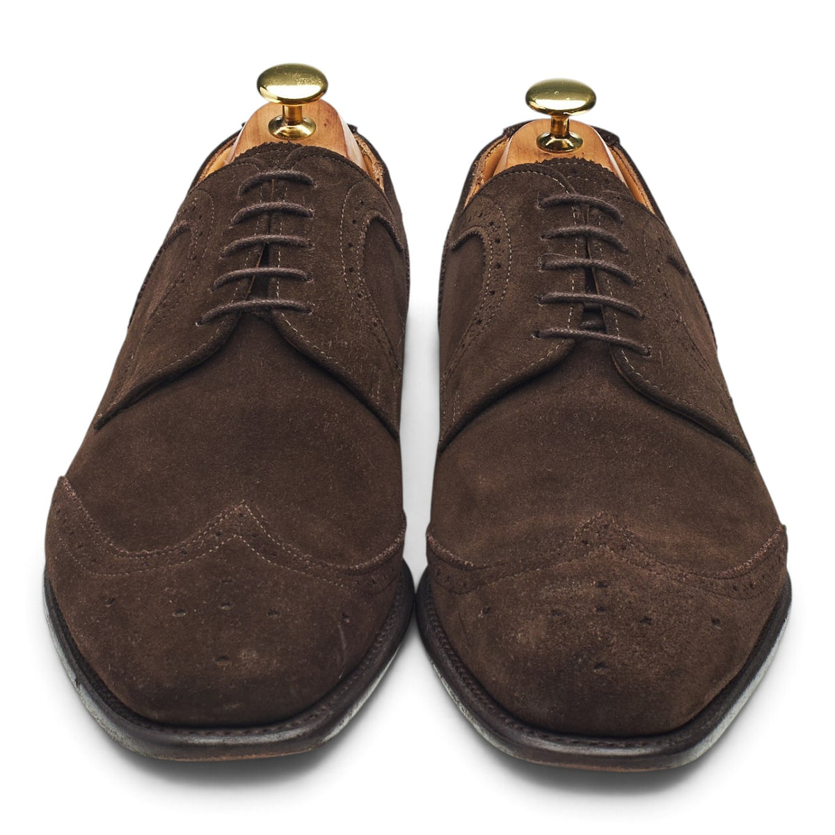 'Leighton' Dark Brown Suede Derby Brogues UK 8.5 F
