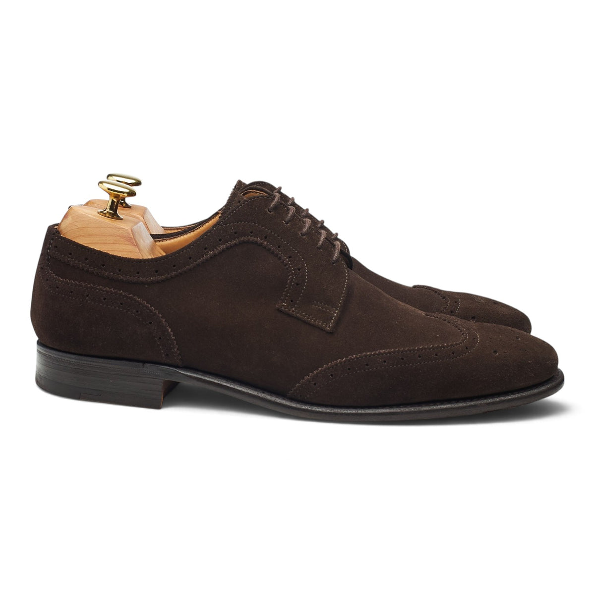 'Leighton' Dark Brown Suede Derby Brogues UK 8.5 F