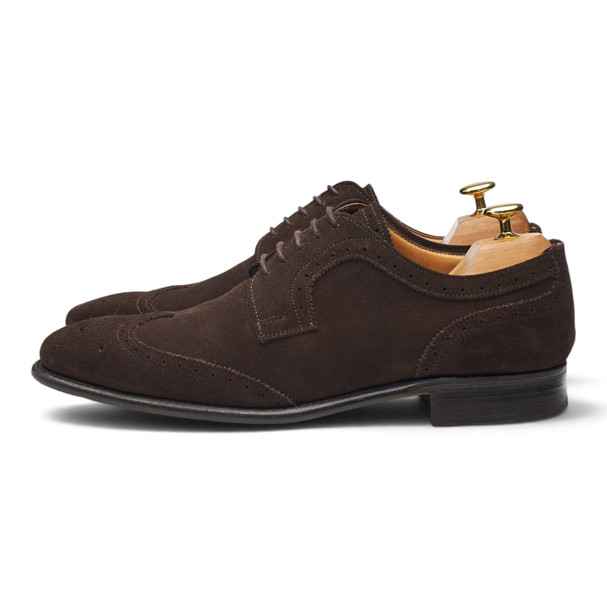 'Leighton' Dark Brown Suede Derby Brogues UK 8.5 F