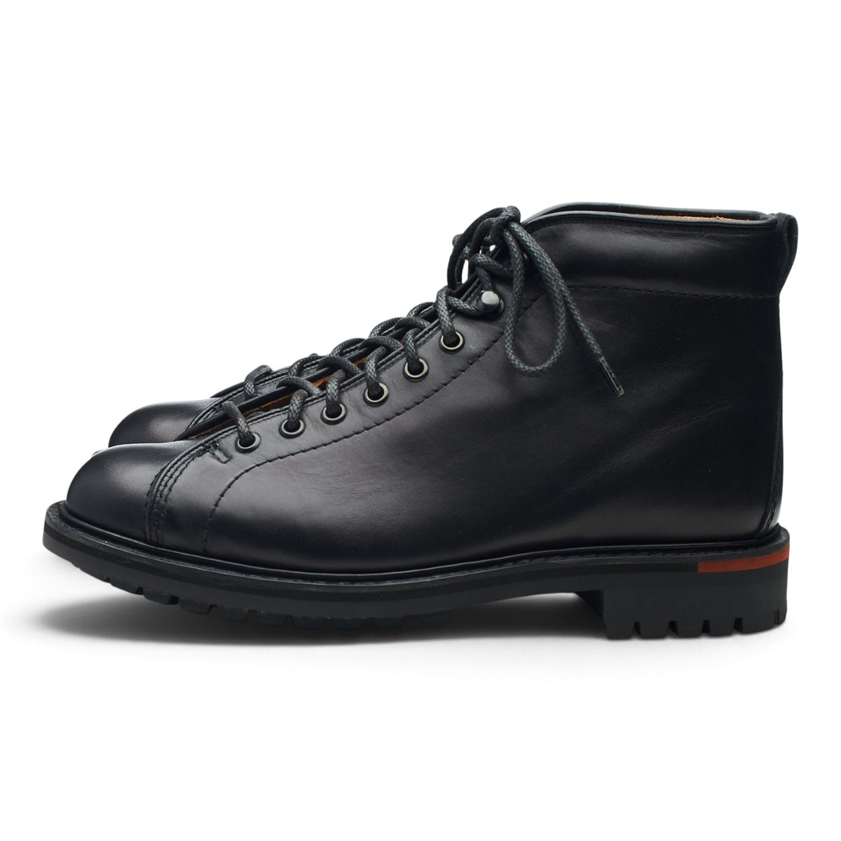 'Oake' Black Leather Monkey Boots UK 7 G