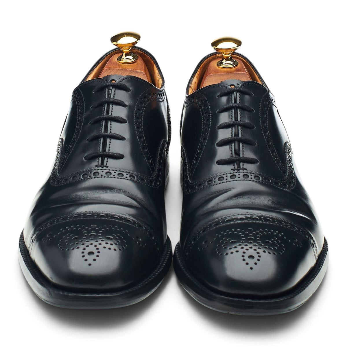 'Perth' Black Leather Oxford Brogues UK 8 F