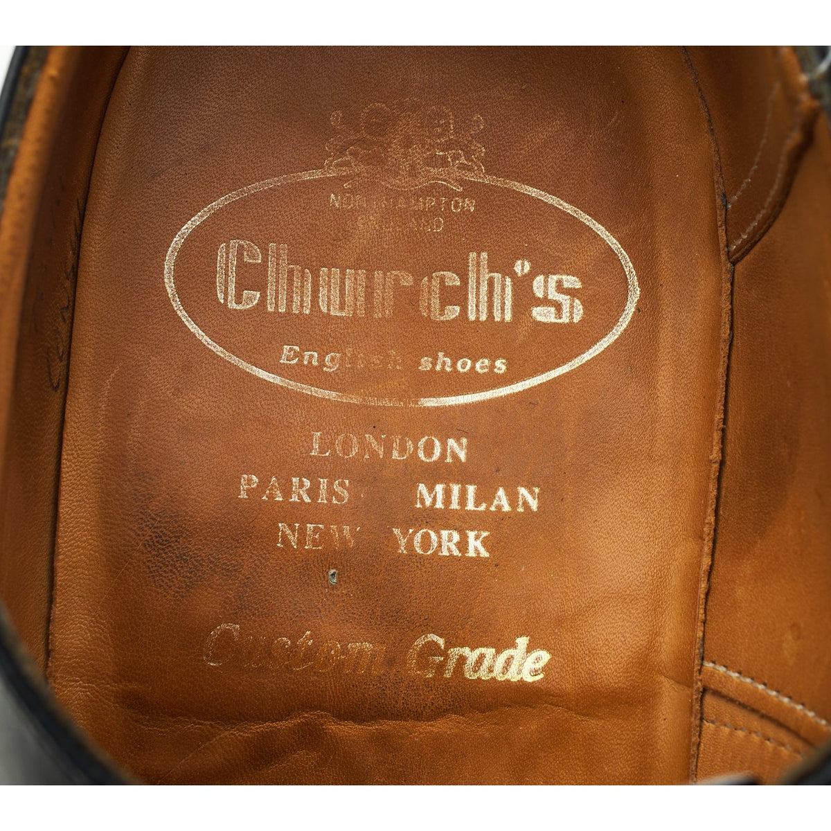 'Consul' Black Leather Oxford UK 7 F