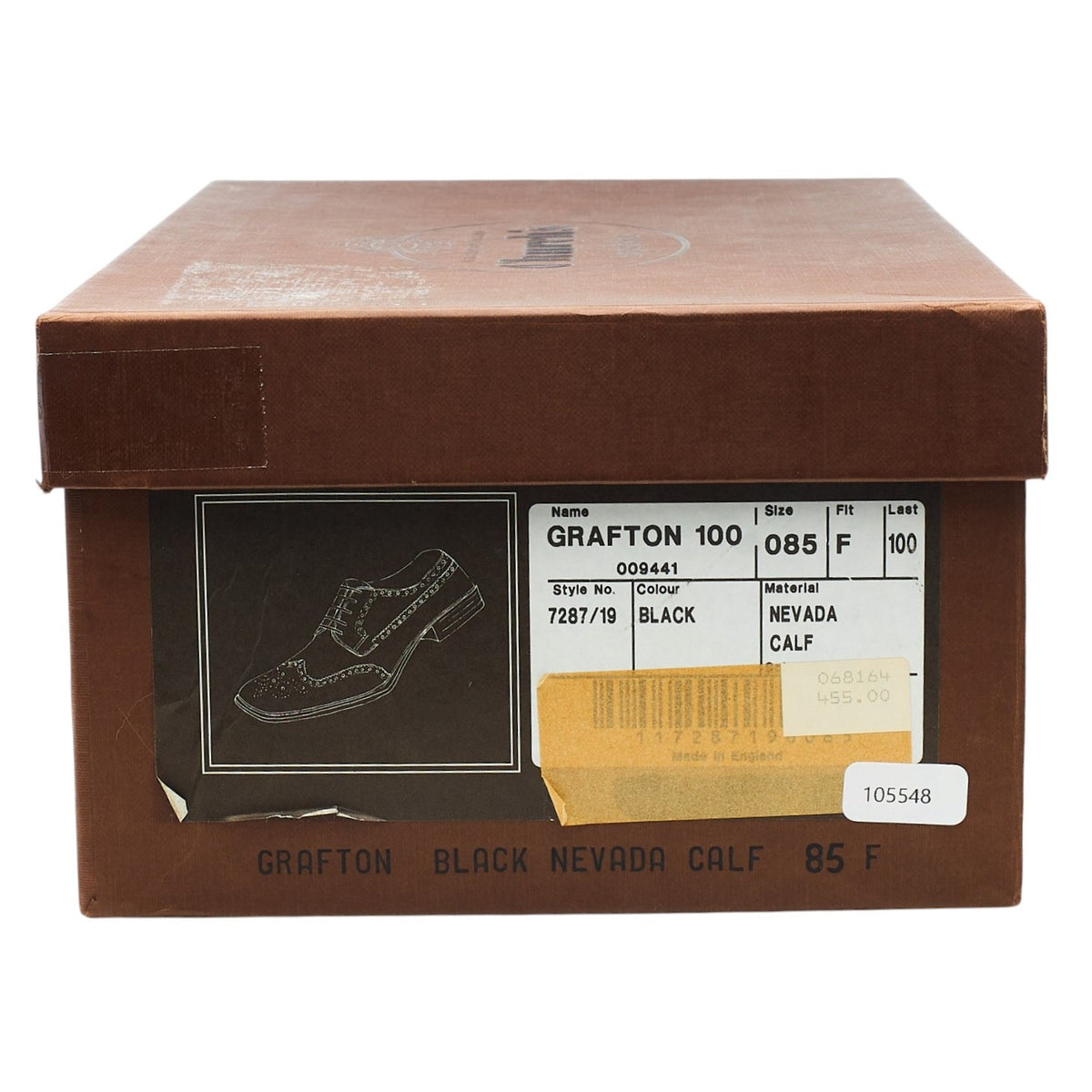 'Grafton' Black Leather Derby Brogues UK 8.5 F
