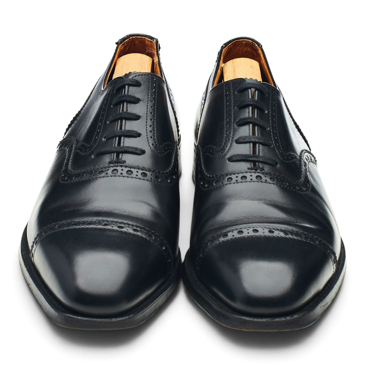 Black Leather Oxford Brogues UK 6 E
