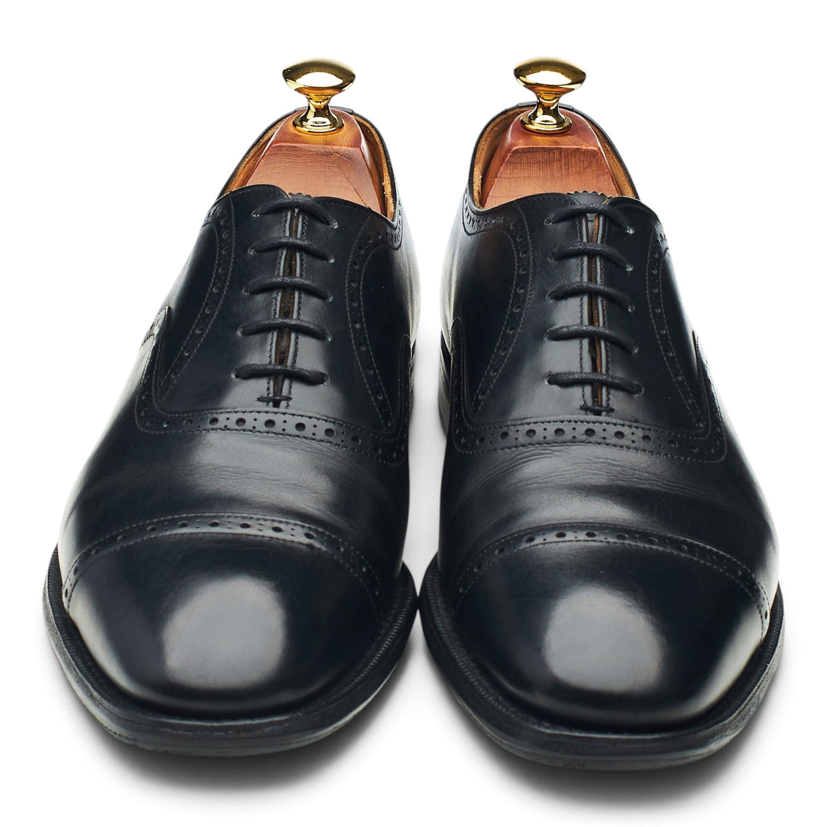 'Legate' Black Leather Oxford Brogues UK 8.5 F