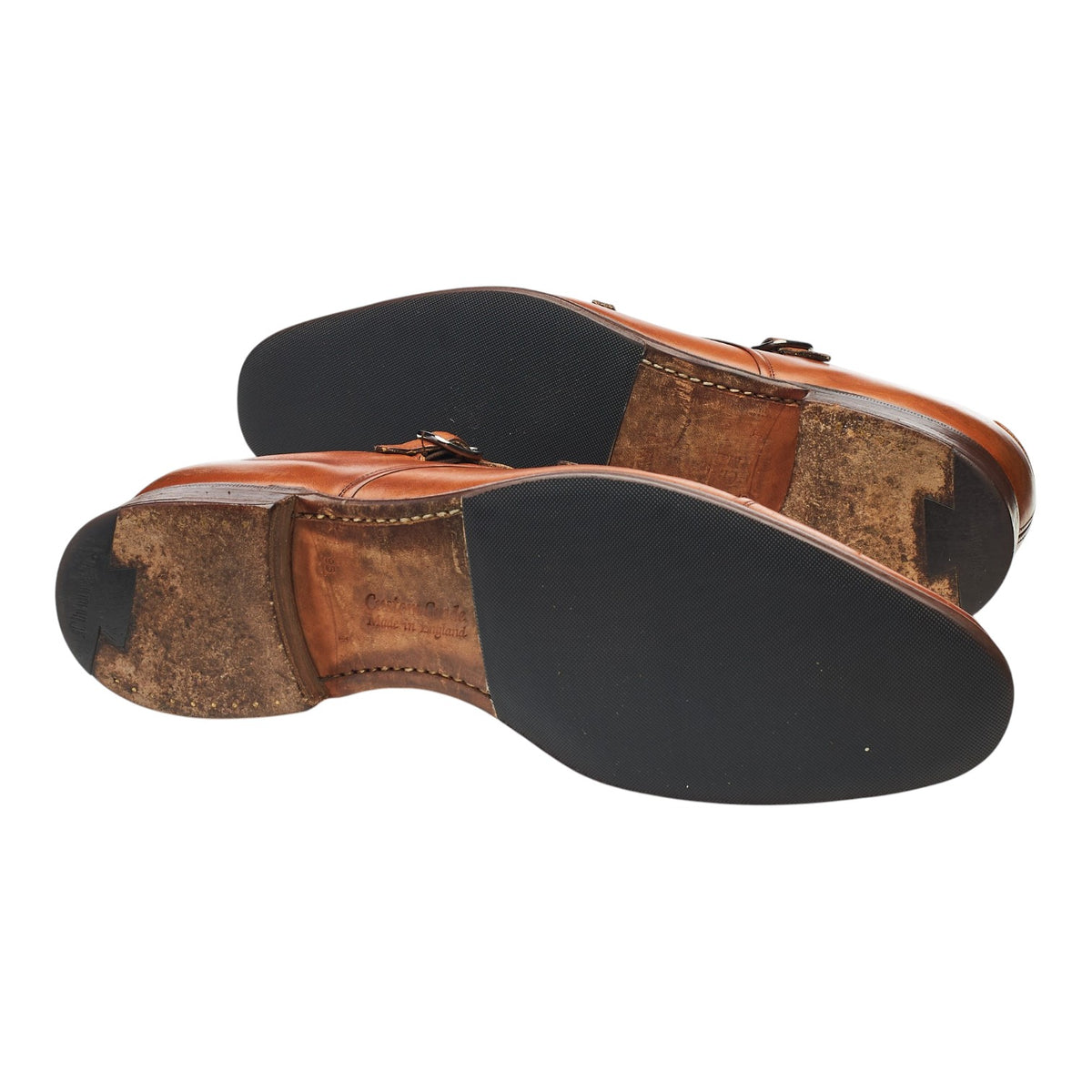 'Ledstone' Tan Brown Leather Double Monk Strap UK 9.5 F