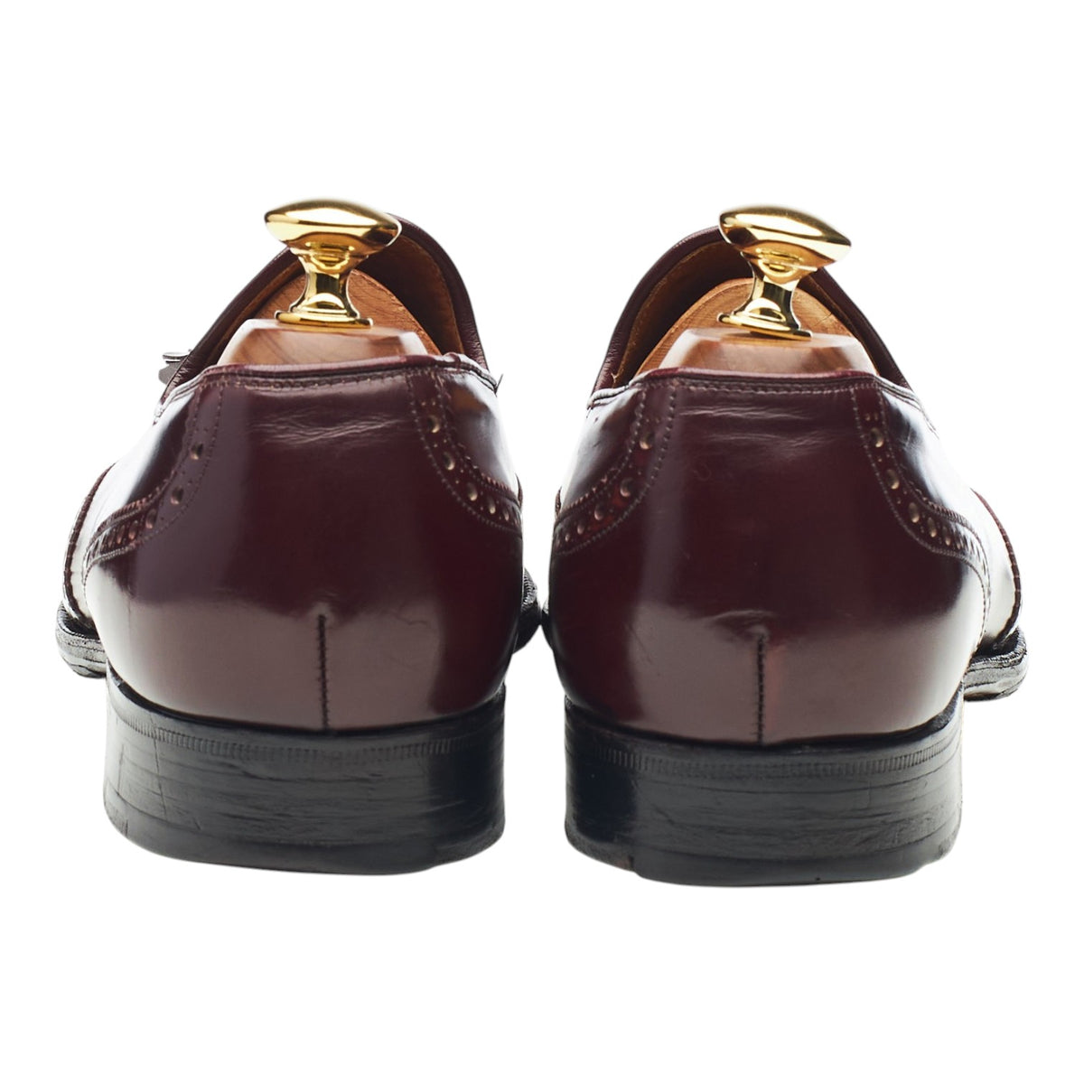 'Madison' Burgundy Leather Brogue Tassel Loafers UK 6.5 F
