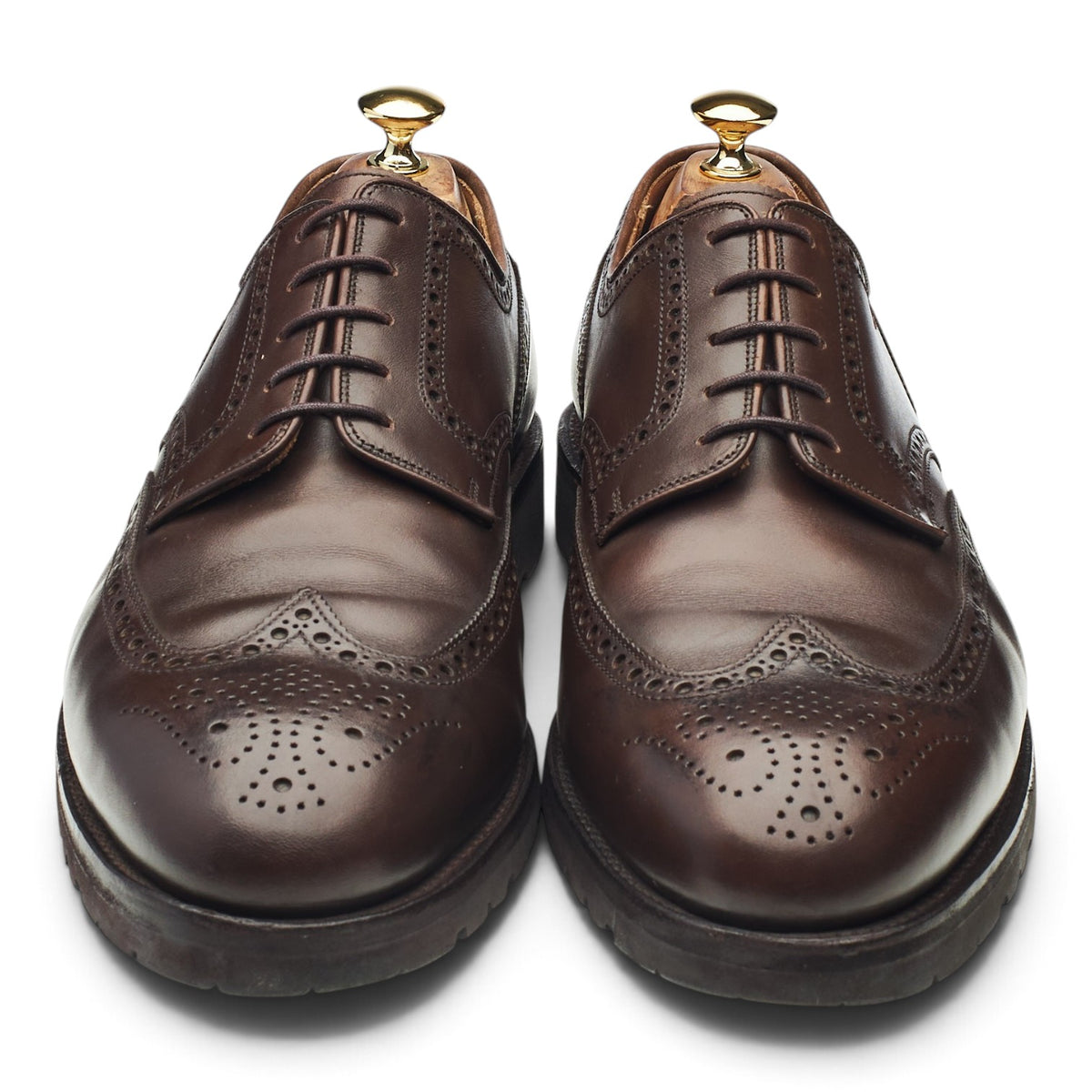 'Pembroke' Dark Brown Leather Derby Brogues UK 11 E