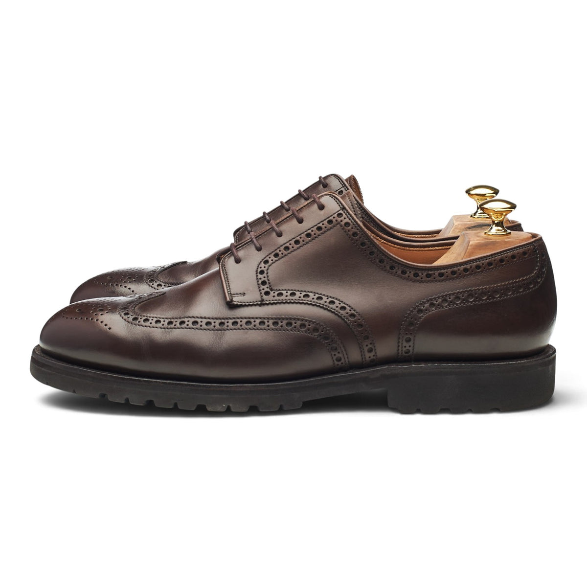 'Pembroke' Dark Brown Leather Derby Brogues UK 11 E