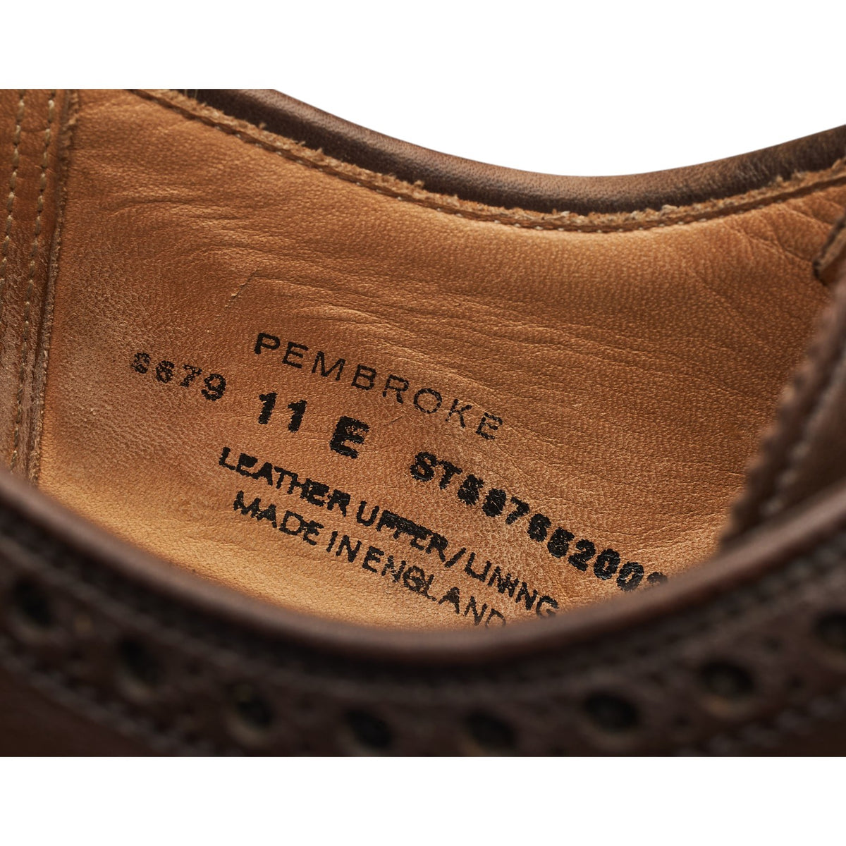 'Pembroke' Dark Brown Leather Derby Brogues UK 11 E