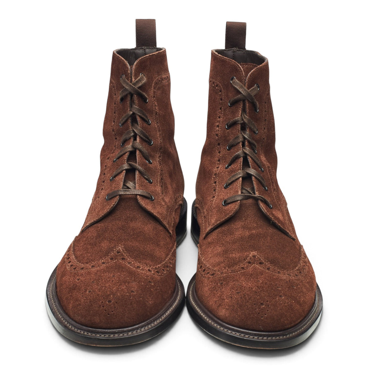 '1389' Brown Suede Brogue Boots UK 10.5