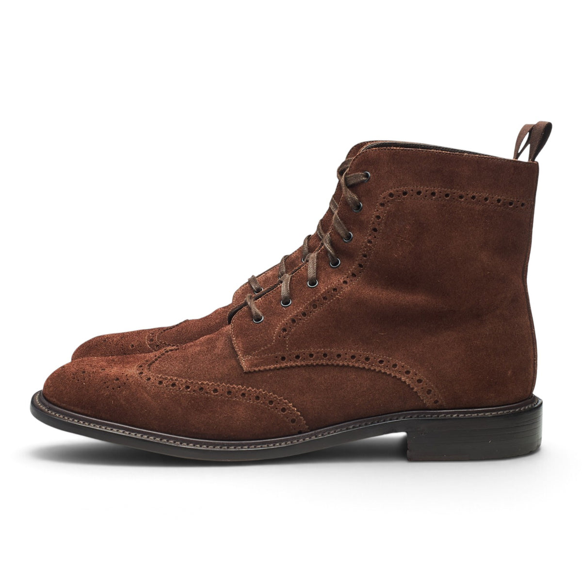 '1389' Brown Suede Brogue Boots UK 10.5