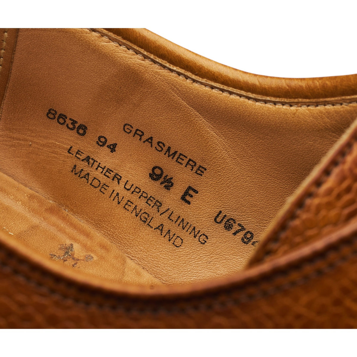 'Grasmere' Tan Brown Leather Derby UK 9.5 E