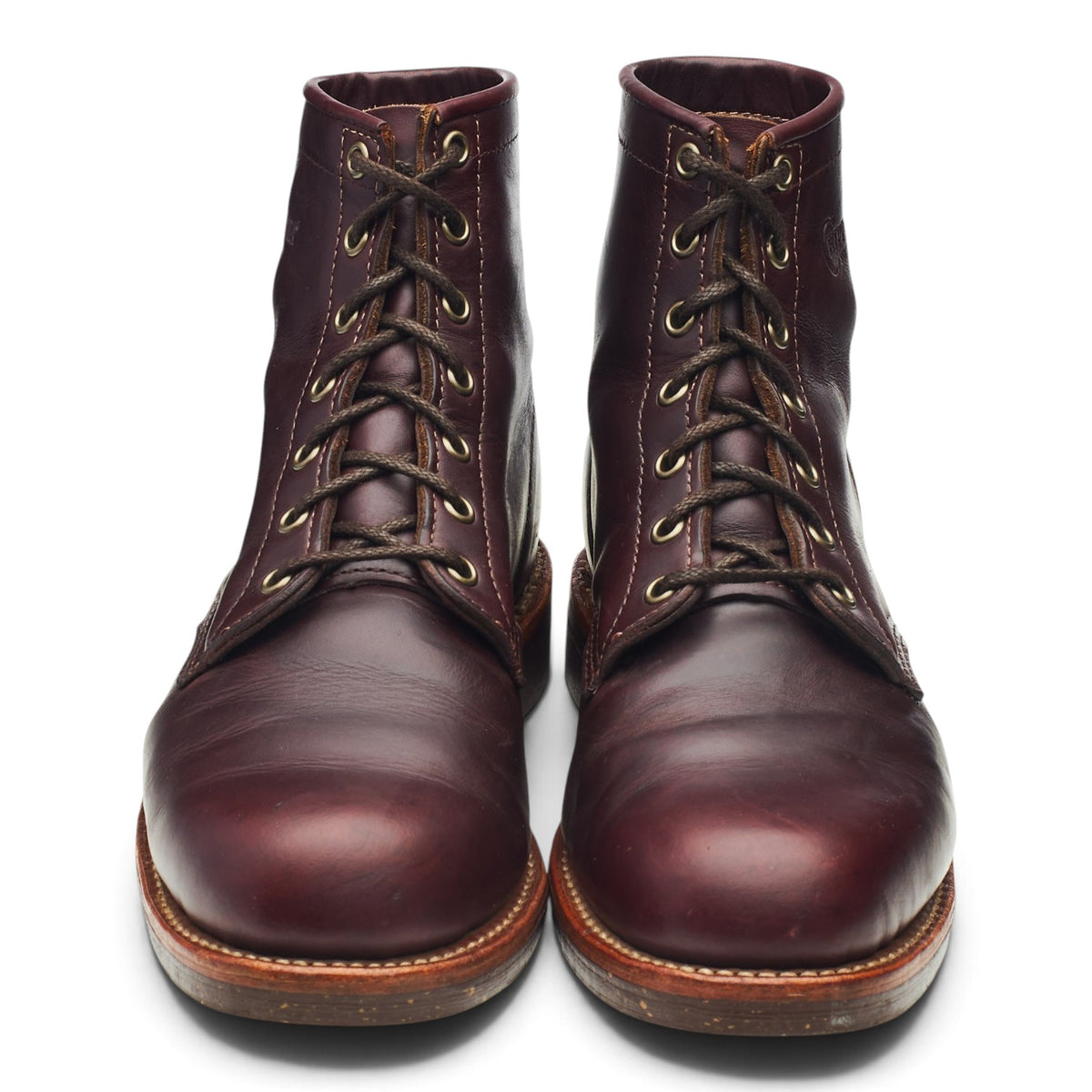 Burgundy Leather Service Boots UK 7.5 US 8.5