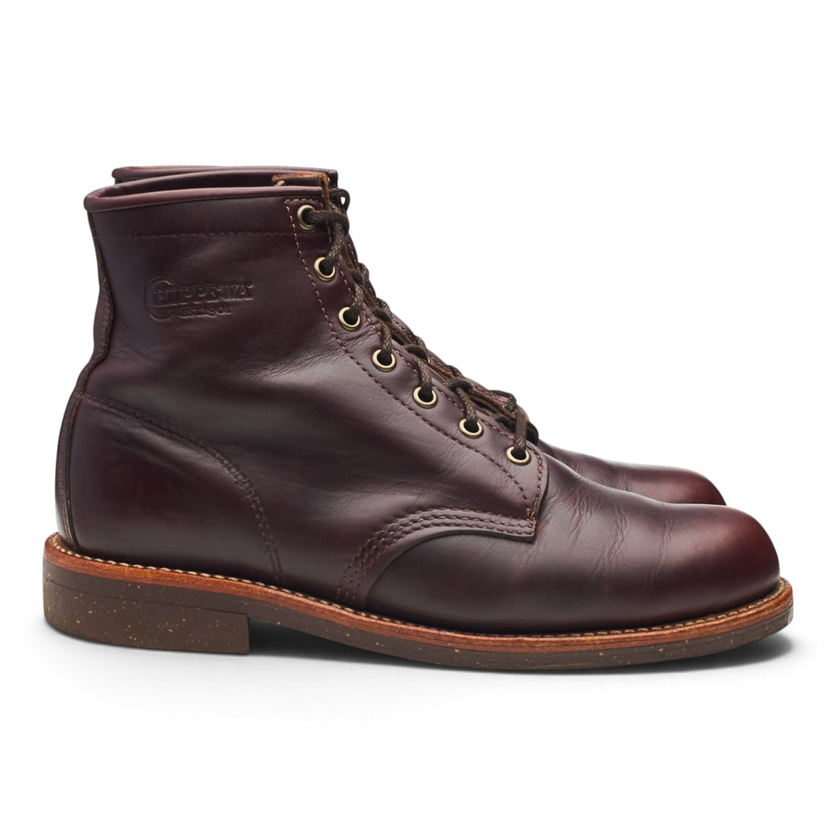 Burgundy Leather Service Boots UK 7.5 US 8.5