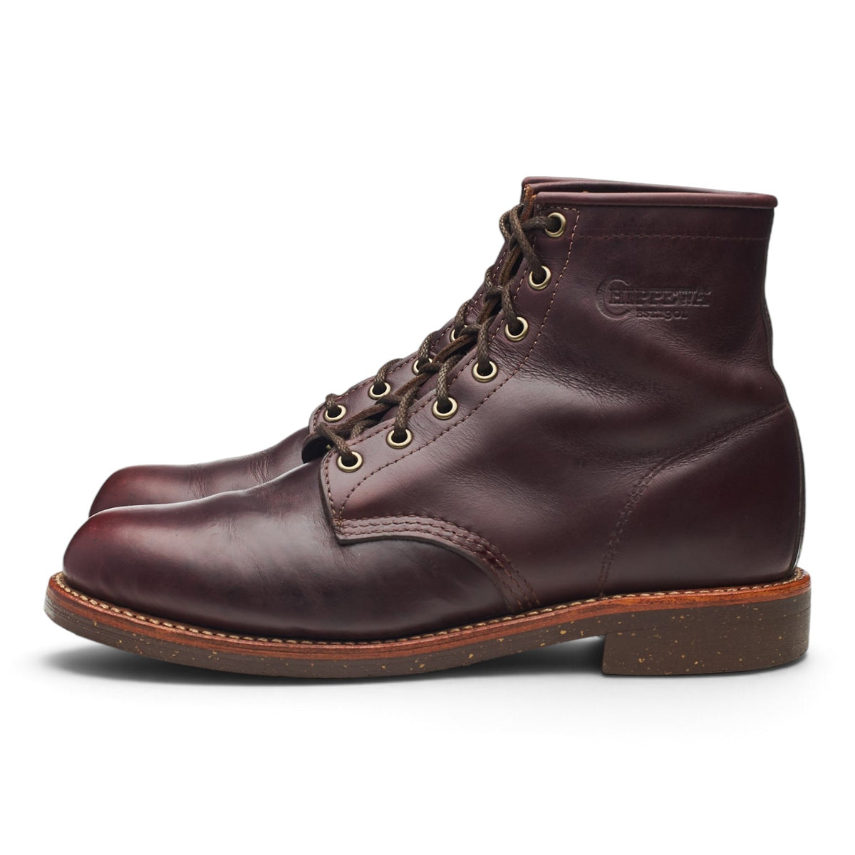 Burgundy Leather Service Boots UK 7.5 US 8.5