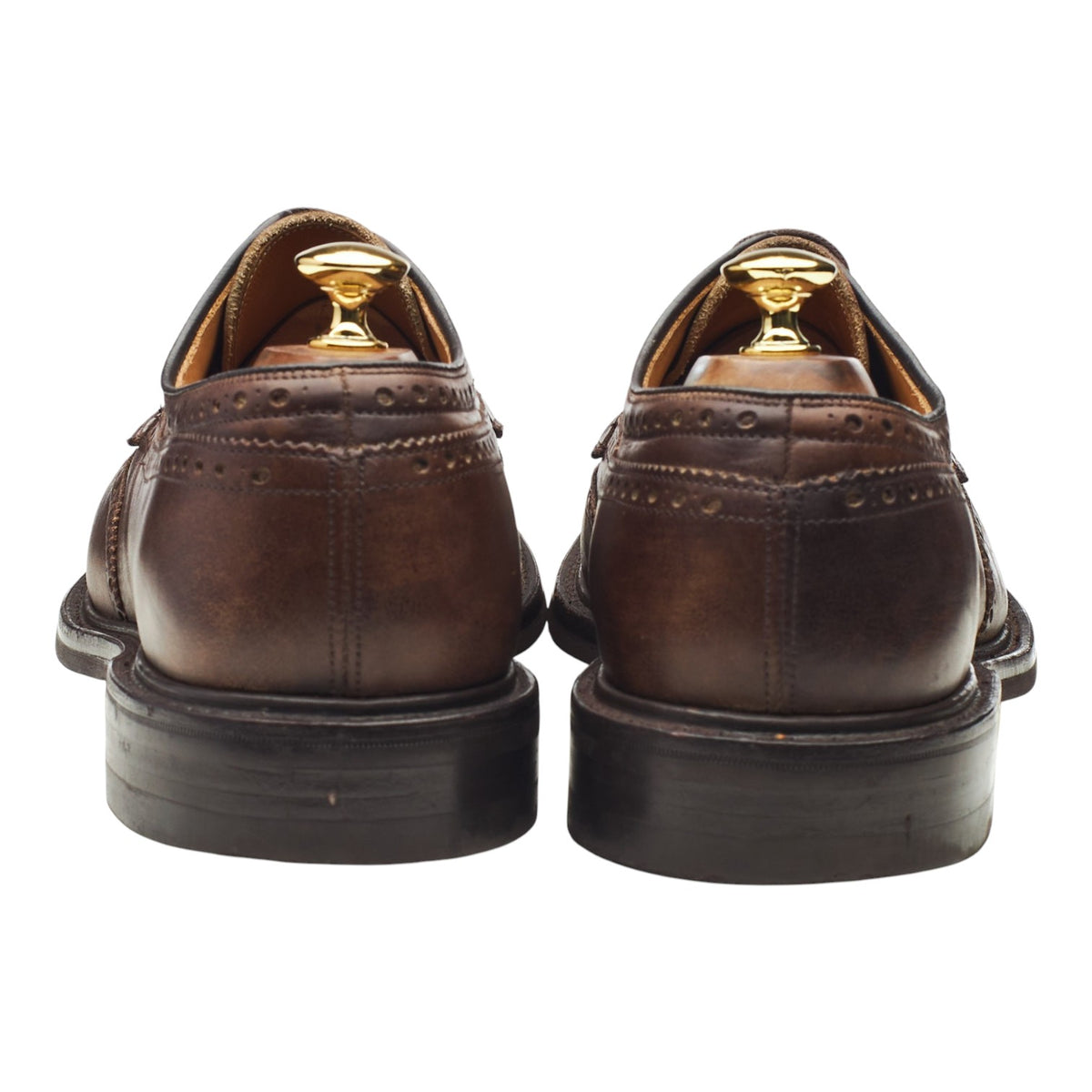 'Cotterstock II' Brown Waxed Leather Derby Brogues UK 11 F