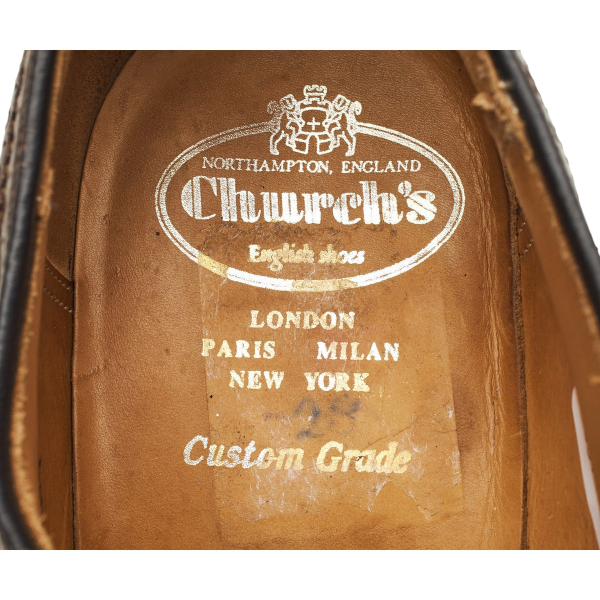 'Cotterstock II' Brown Waxed Leather Derby Brogues UK 11 F