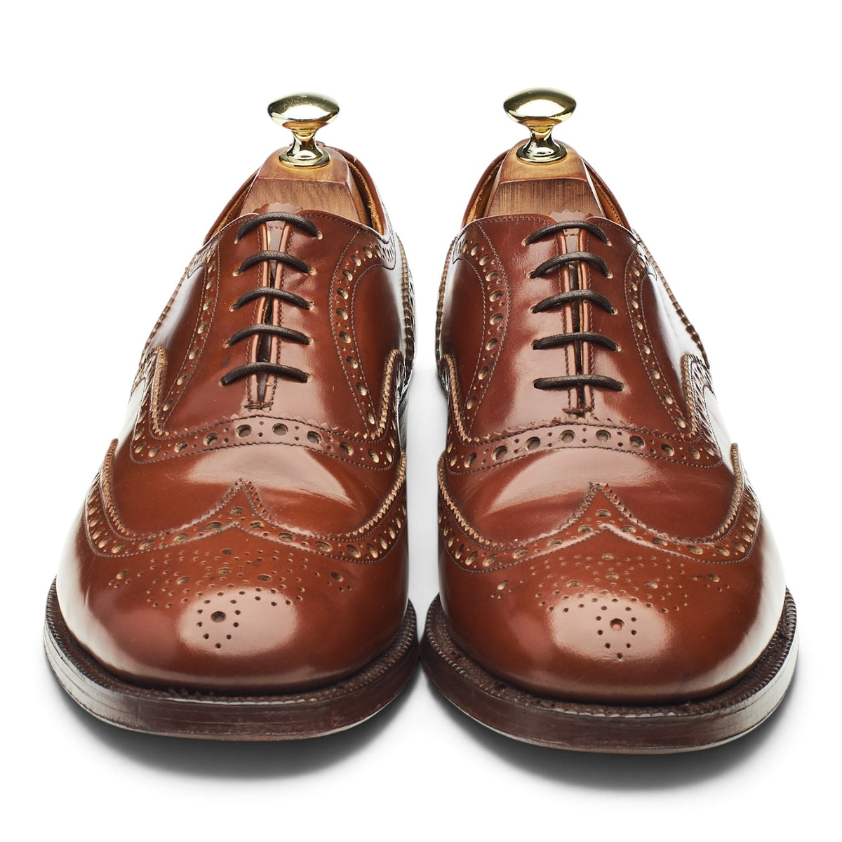 'Burwood' Tan Brown Leather Oxford Brogues UK 8.5 F