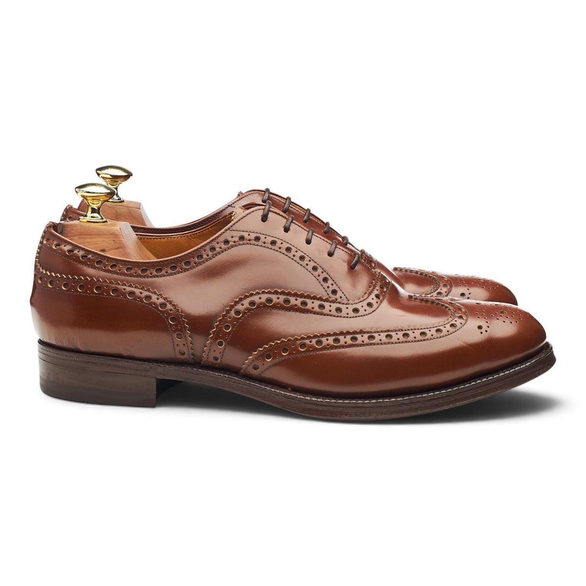 'Burwood' Tan Brown Leather Oxford Brogues UK 8.5 F