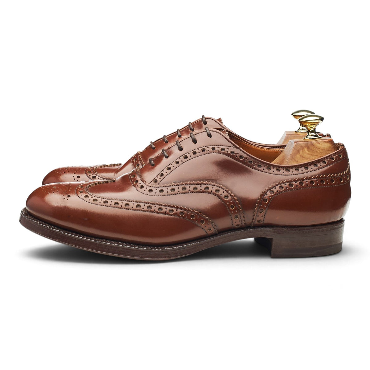 'Burwood' Tan Brown Leather Oxford Brogues UK 8.5 F