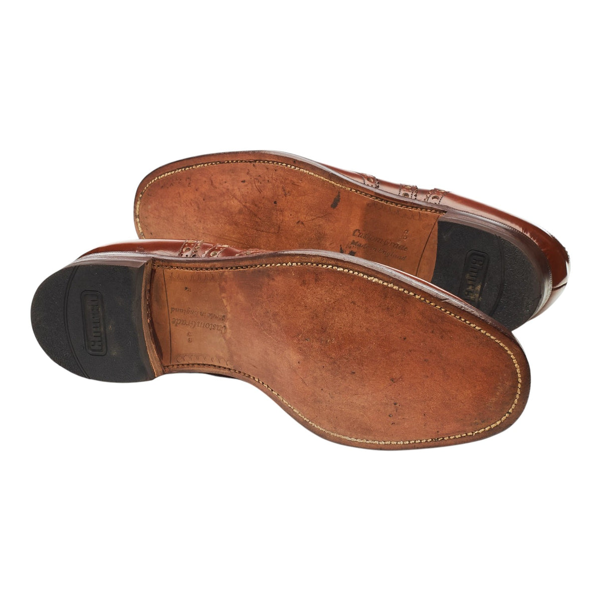 'Burwood' Tan Brown Leather Oxford Brogues UK 8.5 F