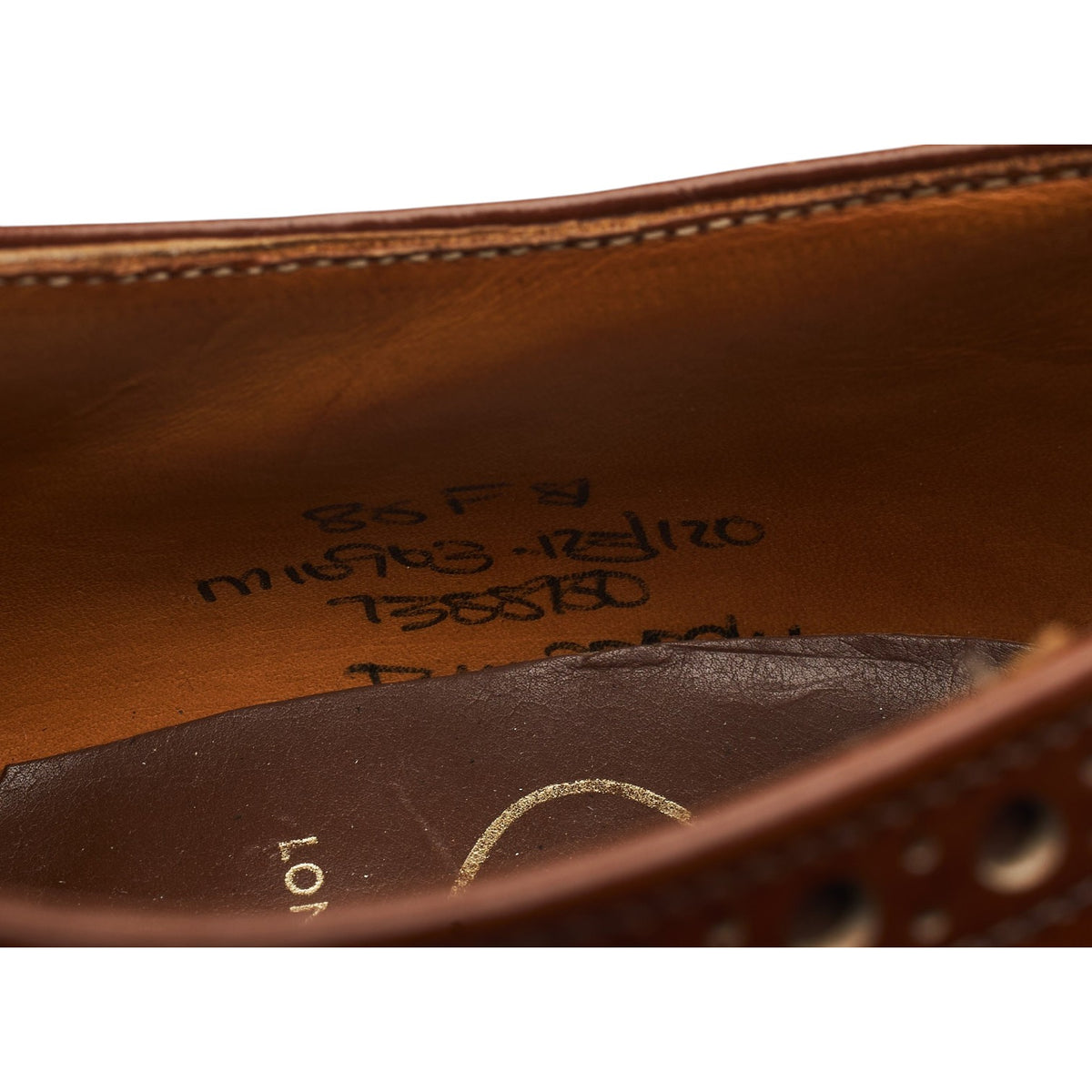 'Burwood' Tan Brown Leather Oxford Brogues UK 8.5 F