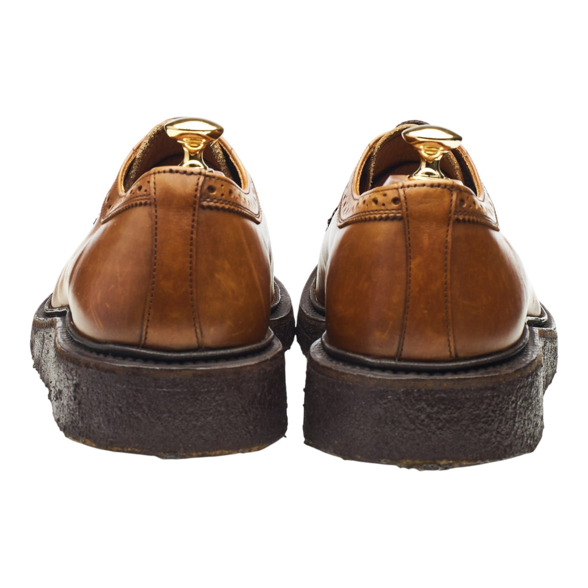Tan Brown Leather Cap Toe Derby UK 9.5