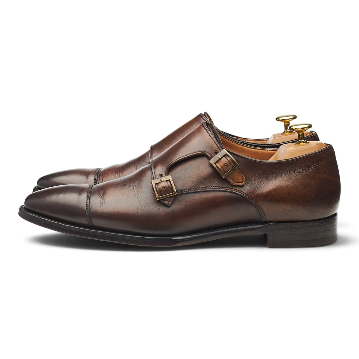 Bodileys 'Lyndon ll' Brown Leather Double Monk Strap UK 8 F