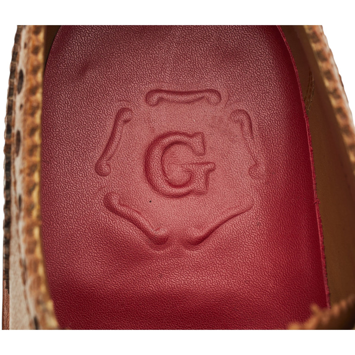 'Archie' Tan Brown Grain Leather Derby Brogues UK 7 G