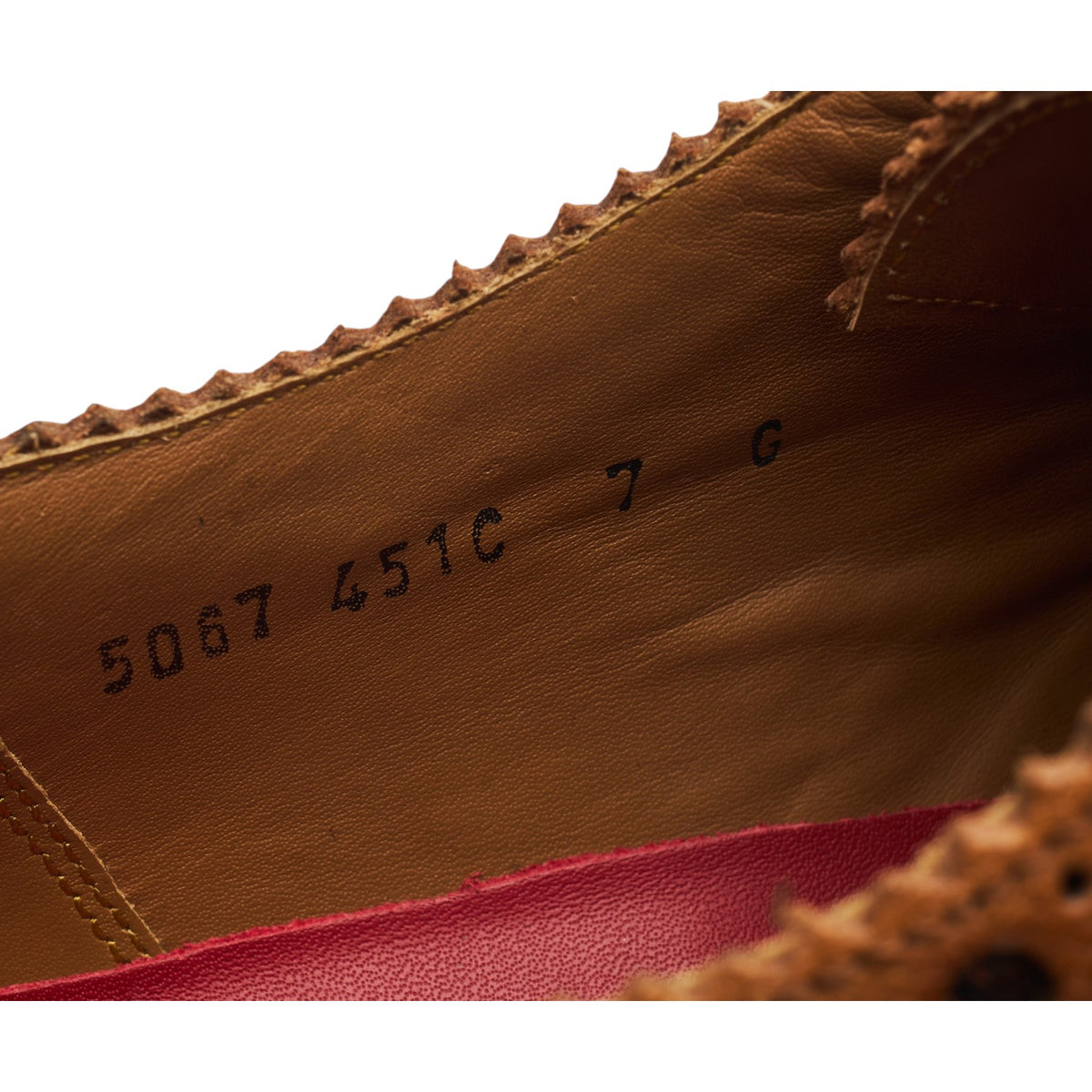 'Archie' Tan Brown Grain Leather Derby Brogues UK 7 G