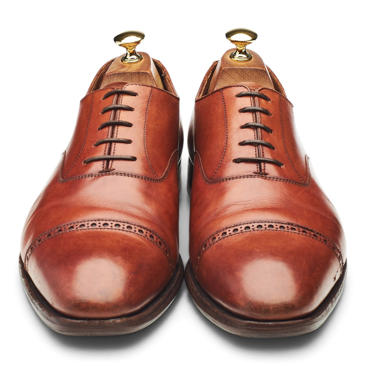 'Belgrave' Tan Brown Leather Oxford Brogues UK 9.5 E