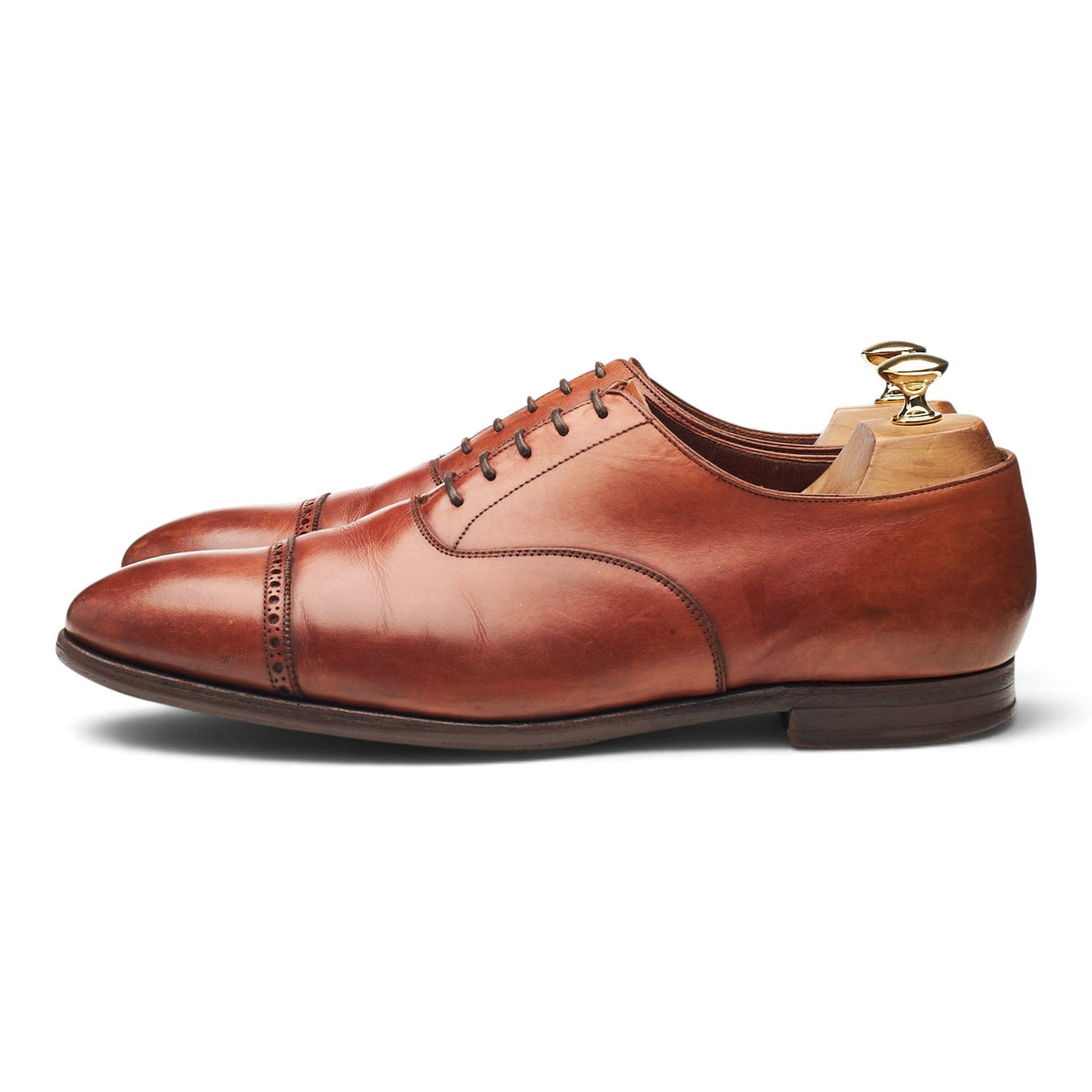 'Belgrave' Tan Brown Leather Oxford Brogues UK 9.5 E