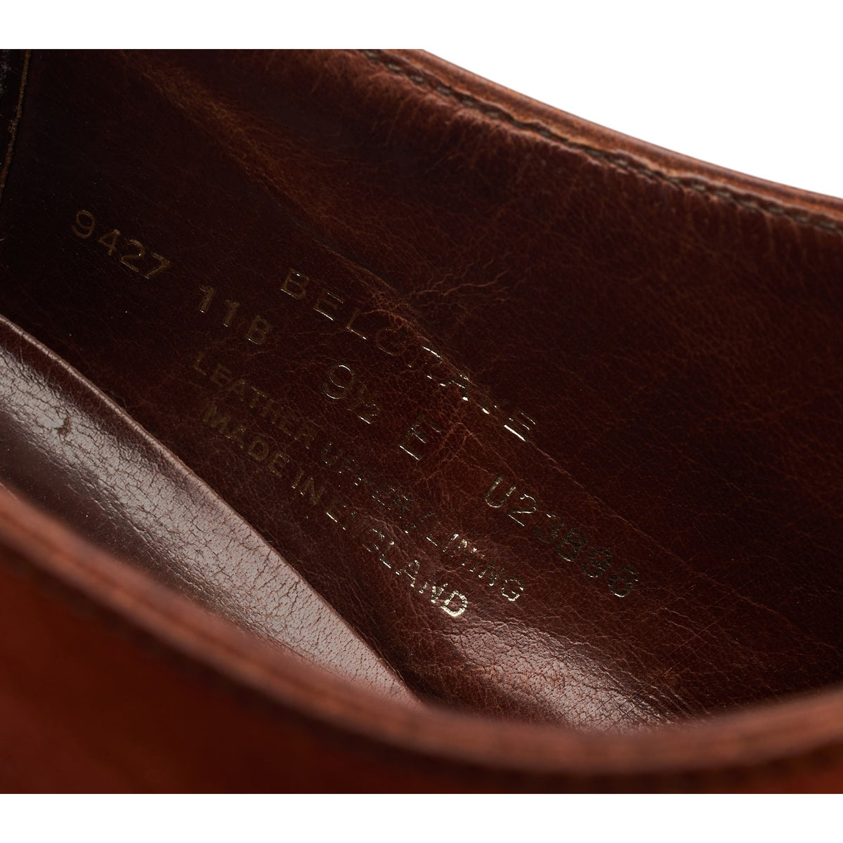 'Belgrave' Tan Brown Leather Oxford Brogues UK 9.5 E