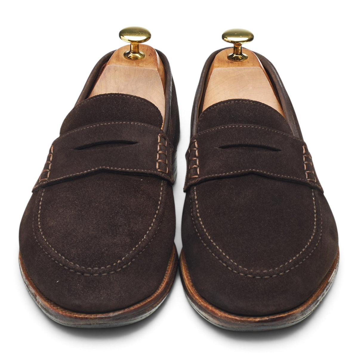 'Seaton' Dark Brown Suede Loafers UK 8 E