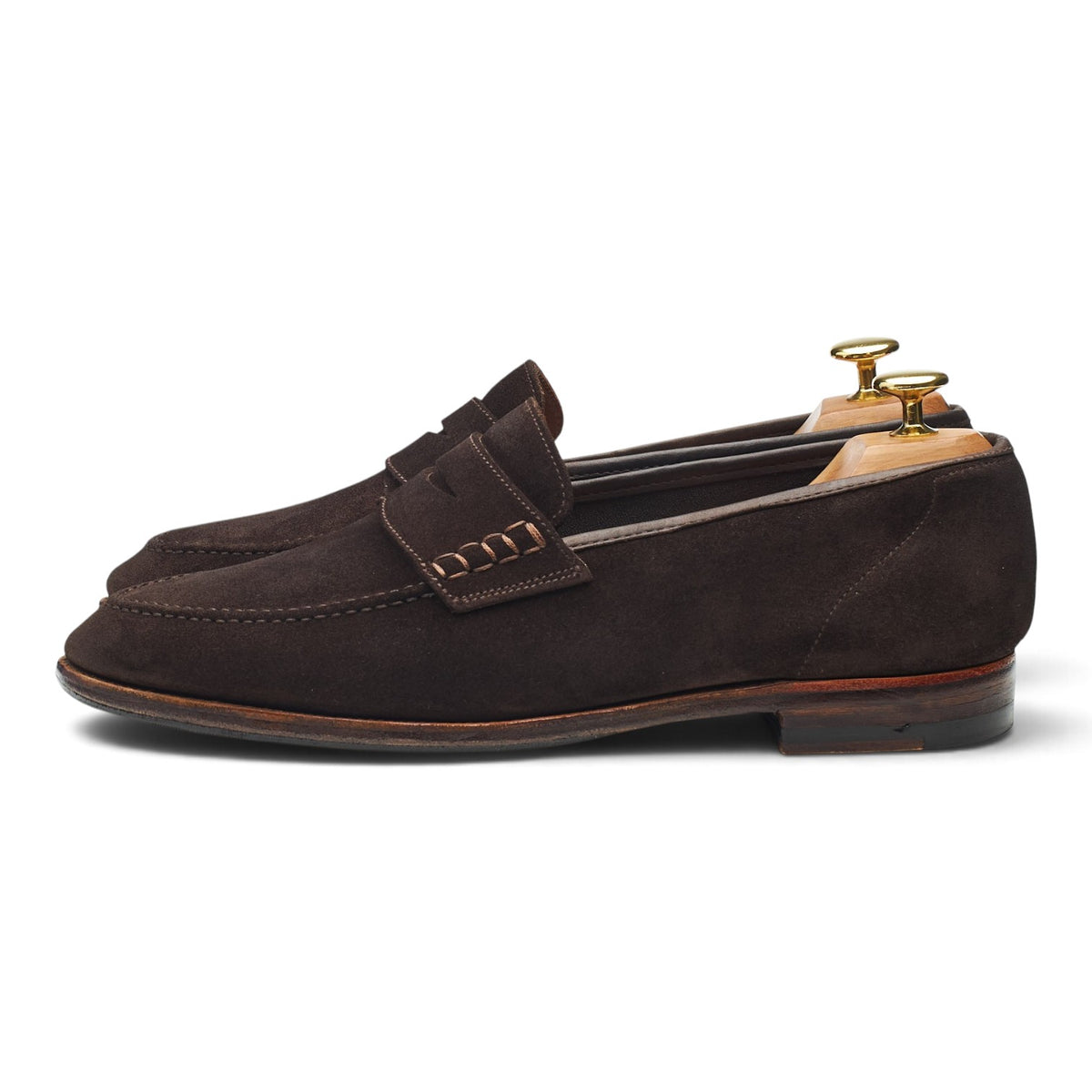 'Seaton' Dark Brown Suede Loafers UK 8 E