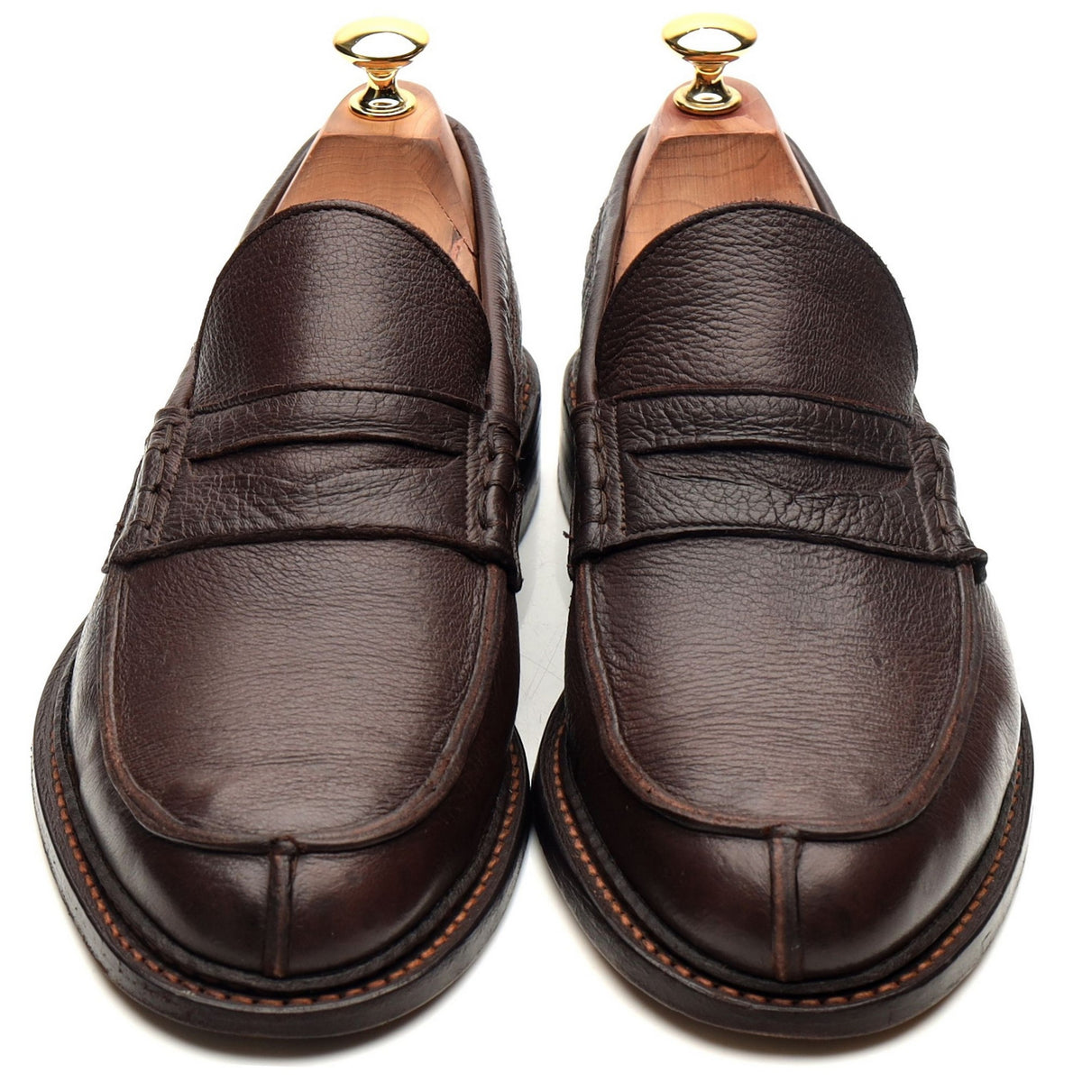 &#39;Adam&#39; Dark Brown Leather Loafers UK 8